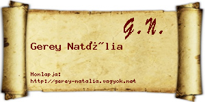 Gerey Natália névjegykártya